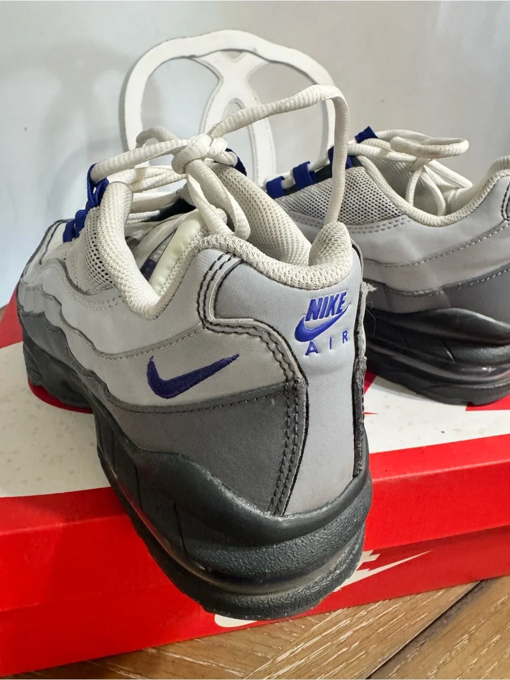 Nike Kids Sneakers White Gray Blue Accents